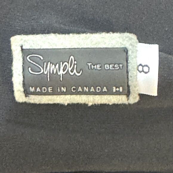 Sympli Pants Womens Small Wide Leg Cropped Button Hem Pull On Stretch - Picture 2 of 10